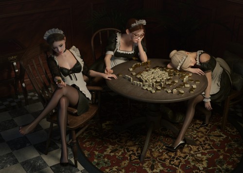 Maid-Digital art-women-CGI-Lou LL